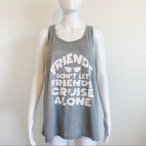 Cruise Theme Gray Graphic Racerback Tank XL
